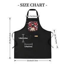 1-Piece Christmas Holiday Gift Exquisite Pattern Printed Kitchen Apron| Adjustable Strap Polyester Apron Suitable For Home Cooking, Restaurants, Food Trucks, And Food Service Uniforms - AZX0001 - 查看 5