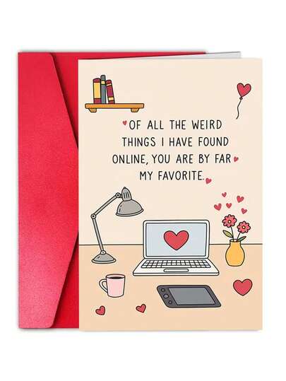 1Pc Charming And Relaxing Card | Expressing Love And Gratitude For Special People, Perfect For Valentine's Day, Birthdays, Anniversaries, Etc., Cartoon Theme, Paper Material