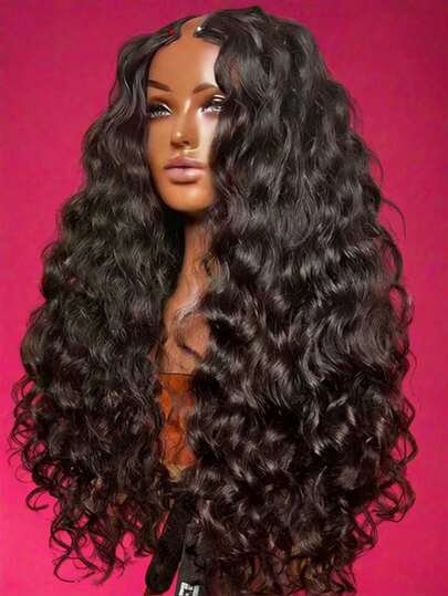 180 Density Deep Wave V Part Human Hair Wigs For Women Clip In Ready To Go Upgrade U Part Wigs Human Hair No Leave Out No Sew In NO Glue Human Hair Deep Curly V Part Glueless Wigs Human Hair Natural Color