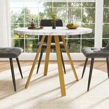 Juegos de mesa y sillas de comedor - blanco+oro - Ver 4