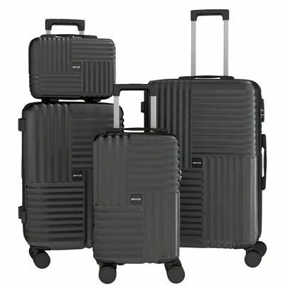 YSTYLE 4-Piece Hardside Luggage Set (12/20/24/28 Inches), With Scratch-Resistant And Impact-Resistant ABS Shells, Spacious Design And Four 360-Degree Spinner Wheels