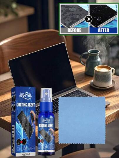 Agente de revestimento de tela, líquido de limpeza para tela de celular, antirriscos, anti-impressão digital, hidrofóbico, líquido de revestimento de vidro oleofóbico JUE FISH 1 unidade/3 unidades Agente de revestimento de tela, Natal, produtos de limpeza, presente de Natal, limpeza doméstica, tablet, TV