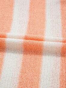 Áo tank top dệt kim cổ chữ V in họa tiết ngôi sao và sọc, kiểu dáng thường ngày, không tay, thích hợp mặc mùa hè. - Màu be - Xem 10