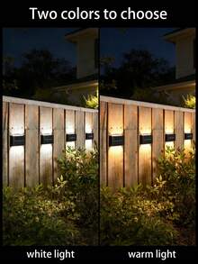 1/2/6 Stücke Solarwandleuchten, 8/10 LED Automatik-Sensor wasserdicht, Auf- und Abwärtsbeleuchtung Außendekorationslampen für Garten, Garage, Terrasse, Deck, Treppen - Schwarz - Übersicht 1