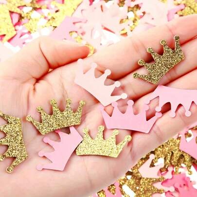 1 Gói Giấy Trang Trí Hình Vương Miện Nhiều Màu Sắc, Giấy Trang Trí Hình Vương Miện Tiệc Sinh Nhật Bé Gái, Phụ Kiện Tiệc Sinh Nhật Bé Gái