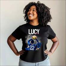 Lucy Bronze Soccer Football Player Graphic T-Shirt | Chelsea - Black - View 2