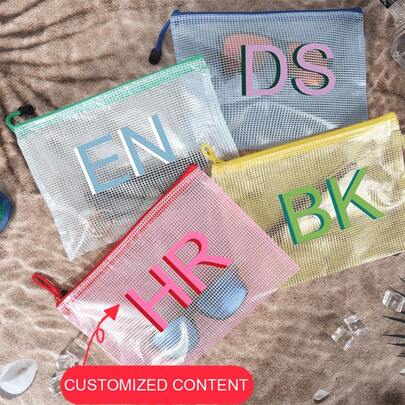 1pc Customized Women's Makeup Bag, Travel Toiletry Bag, Personalized Name Or Logo Large Capacity Cosmetic Organizer Bag, Wedding Beauty Bag, Vacation Storage Pouch, Quart Size Bag, Suitable For Travel Bottles, Can Also Be Used To Store Cosmetics, Toiletries, Toys And Small Items, Can Also Be Used As A Stationery Storage Bag, Available In Black, White, Pink, Blue, Purple, An Ideal Gift For Friends, Family Or Colleagues Who Travel Frequently, Suitable For Valentine's Day, Bridesmaid, Christmas Gifts