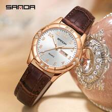 SANDA. Reloj de pulsera exquisito para mujer SANDA, de alta calidad y elegante, hermoso y duradero, preciso y confiable, con diseño de calendario dual, ligero y de moda - 9096 - Ver 3