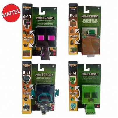 Mattel 美泰 Minecraft 二合一翻转收藏角色模型玩具，带翻转脸功能