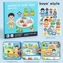 Children's Quiet Sticker Book, Character Scene Puzzle Book, Reusable Educational Travel Toy, Suitable For Boys And Girls Aged 3 And Above - Multicolor - View 10