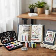 106pcs Cross Stitch & Embroidery Starter Kit | Sewing Supplies Include Needles, Threads & Instructions | Gift Packaging | Suitable For New Year, Valentine's Day, Easter & Spring | Ideal DIY Handicraft Choice - Multicolor 2 - View 7