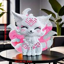 7359 delar söt rosa niosvansad räv byggklossset, sammankopplade klossar, handgjort 3D-mosaikpussel, lämplig för familjeaktiviteter och sammankomster från 14 år - Multifärgad - Visa 7