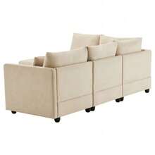 Sofas & Couches - Beige + Cotton Linen + 5 Seat-1 - View 10