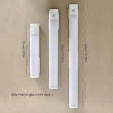1 Đèn cảm biến nhiệt độ 3 màu dán cho tủ quần áo, Đèn cảm biến ánh sáng ấm thanh dài có 3 chức năng: Bật liên tục + Cảm biến, Đèn ngủ tủ không dây có thể sạc lại - trắng - Xem 6