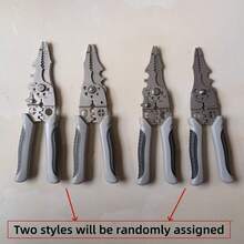 多功能电工剥线钳 - 剥线、切割和压接多功能工具，防滑手柄，金属结构 - 彩色 - 查看 11