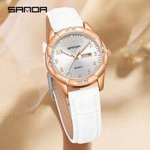 SANDA. Reloj de pulsera exquisito para mujer SANDA, de alta calidad y elegante, hermoso y duradero, preciso y confiable, con diseño de calendario dual, ligero y de moda - 9096 - Ver 1