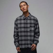 Jordan Men's AS M J BRK FLANNEL GFX LS Woven Long Sleeve Shirt IF1858-010 - Black - View 1