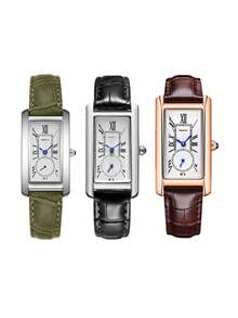 REBIRTH 1pc Women's Retro Leather Belt Fashion Versatile Casual Watch, Suitable For Daily Wear - one-size - View 12