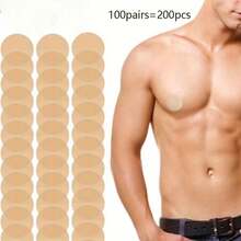 100片（50对）男士一次性隐形乳贴，防水透气，适合跑步、健身和日常穿着，健身器材，积极生活方式，无缝覆盖，亲肤材质，防水，粘性胸垫，专为跑步者和运动员设计，男士护理，运动私密垫，是露营、健身房、跑步、徒步旅行、远足、户外运动的理想选择，男士专用垫，适用于各种场合。 - 彩色 - 查看 11