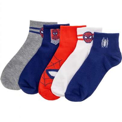 Spider-Man Icons 5-Pair Pack Of Quarter Socks