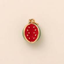 1pc Fashion DIY Fruit Series Pomegranate, Strawberry, Lemon, Watermelon, Cherry, Grape, Orange Pendant, 18K Gold Plated, Waterproof And Fade-Resistant, DIY Jewelry Accessory, Necklace, Bracelet, Earring, Keychain, Bag, Women Jewelry, Wallet, Small Pendant, Gift - Multicolor - View 22