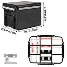 62L Food Delivery Bag + Rear Rack For Motorcycle Bike Food Delivery Drivers Set - Black - View 2