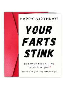 1Pc Fun Birthday Cards, Suitable For Boyfriends, Husbands, Girlfriends, Wives, And Fiancé , Birthday Cards For Him Or Her, Humorous Birthday Cards With Envelopes, Gifts For Women And Men - Multicolor - View 2