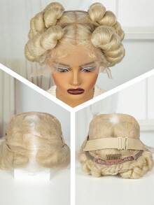 A ANYTIME 高清合成编织假发 全蕾丝假发 无结盒式辫子假发 手工非洲编织假发 - 金色 - 查看 8