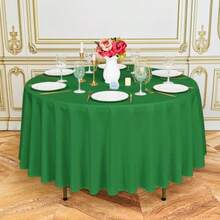 6 Pack Green Round Tablecloths90 Inch Round Table Cloth Washable And Reusable Stain And Wrinkle Resistant Polyester Fabric For Wedding Party Banquet Camping Restaurant Decoration  Dfe - Green - View 3