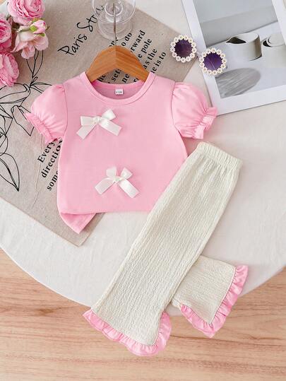 Mädchen Sommer Rundhals Kurzarm T-Shirt, neue einfarbige leichte Kurzarm Tops für Baby Mädchen, vielseitiges Outfit