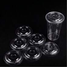 90mm PLA 平盖/圆顶透明加厚一次性纸杯盖，适用于奶茶、汽水、塑料杯、咖啡杯 - 透明拱蓋 - 查看 3