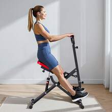 Kniebeugenmaschine für tiefe Kniebeugen zu Hause, klappbares Trainingsgerät, Gesäßtrainer mit 12-stufigem einstellbarem Widerstand, Heimtrainingsgerät für Gesäß und Beine, Glute Machine - 12-stufiger Hydraulik-Widerstand, neutrale Farbe - Übersicht 10