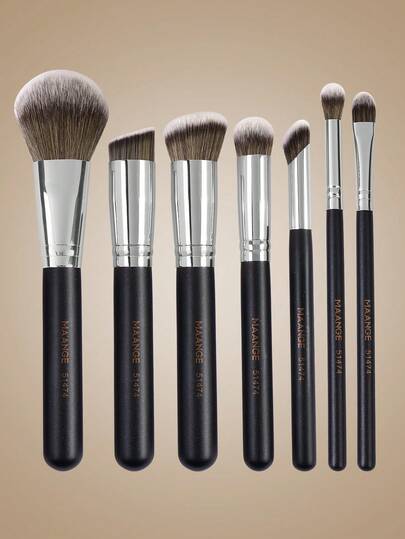 MAANGE 5/7pcs Professional Facial Makeup Brush Set With Paper Box,Loose Powder Brush Blush Brush Foundation Brush Contour Brush Nose Contour Brush,Makeup Tools With Soft Fiber For Powder,Liquid,For Easy Carrying,Brush For Travel.Gift For Women&Girls ﻿