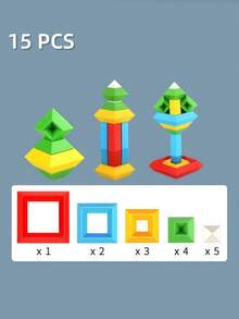Juego de juguete de torre de bloques de construcción gigantes divertidos y educativos para niños, que inspiran el apilamiento creativo, el desarrollo de la coordinación mano-ojo y la imaginación, adecuado para niños de 3+ años, regalo creativo - Multicolor - Ver 12