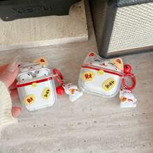 一套中国风新年魔方猫耳耳机盒，带招财猫吊坠，兼容苹果2/3代，独特设计 - 彩色 - 查看 5