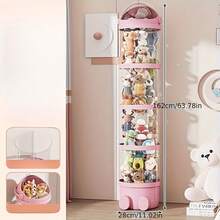 Senmeo 1 Piece. 162cm Toy Storage Box (Transparent/Easy Assembly) For Plush Toys/Home Decor|Suitable For Collection - Màu hồng, 162cm - Xem 12