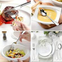 Bộ dao nĩa bằng thép không gỉ 4/16/24 món - Dao, nĩa, thìa, thìa tráng miệng - Bộ dụng cụ nhà bếp hoàn chỉnh - Có thể rửa bằng máy rửa chén, cần thiết cho gia đình, nhà bếp, khách sạn, nhà hàng, quà tặng lễ Phục sinh, Giáng sinh, quà cưới. - Vàng - Xem 7