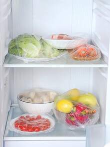 500pcs Elastic Food Covers With Preservation Bags, Suitable For A+B Size Trays, Size Less Than 70cm/27.6 Inches, For Food Storage, Fruit And Vegetable Preservation, Kitchen Accessories, Food Covers, Transparent Food Covers, Preservation Film Covers, Anti-Insect And Dust Food Hats, Elastic Food Covers With Preservation Bags, Transparent Plastic Food Covers Suitable For Trays, Back To School Season, 10/20/30/50/100pcs - Multicolor - View 10