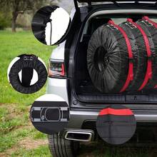 4pcs Adjustable Portable Tire Cover With Woven Handle, Spare Tire Storage Bag, Dust And Scratch Resistant Tire Protector, Easy To Clean Material, Universal Fit - A - View 6