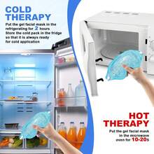 Reusable Cold Therapy Eye Mask Set - Includes Cold Bead Face Mask, Sleep Mask, And Gel Eye Patches, Soft & Cooling Facial Care Tool - Multicolor - View 3