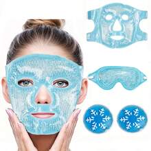 Reusable Cold Therapy Eye Mask Set - Includes Cold Bead Face Mask, Sleep Mask, And Gel Eye Patches, Soft & Cooling Facial Care Tool - Multicolor - View 9