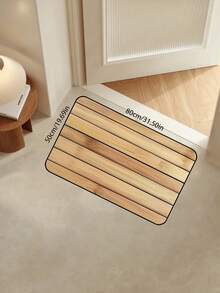 1pc Natural Bamboo Grain Faux Wood Doormat, Suitable For Doormats, Small Rugs, Welcome Mats, Carpets, Outdoor Doormats, Kitchen Rugs, Home Decor, Front Doormats, Area Rugs, Outdoor Mats, Home Decor, Area Carpets, Garden Rugs, Washable Carpets - Multicolor - View 13