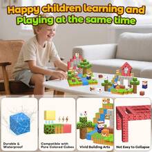 Animal Farm Magnetic Blocks (110-260PCS) Kids' Fun Farm Scene Building Toy, Build Animal Homes, Educational Blocks For Farm Animal Cognition - Multicolor - View 5
