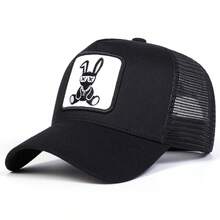 1pc Men's Hip Hop Rabbit Truck Driver Hat, Embroidered Baseball Cap, Street Fashion Casual Mesh Hat For Spring, Autumn, Travel, Beach - Multicolor - View 4