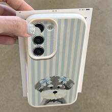 1个TPU材质可爱清新温柔条纹领结雪纳瑞犬图案手机壳，适用于三星S24/S23/S22/S21/S20FE/S10/A73/A72/A71/A55/A54/A53/A52/A51/A50/A33/A34/A32/A31/A25/A23/A21S/A15/A14/A13/A12、Note13Pro/Note12/Note11/Note9S/Note8/10A/9C/9A等型号，全方位保护软壳，时尚美观，是送给女友/男友/情侣/丈夫/朋友/闺蜜/妻子/生日礼物的理想之选。 - 白色 - 查看 4