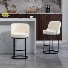 Barstools - Beige + Linen - View 10