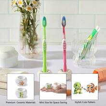 2PCS Ceramic Toothbrush Holder, Sleek Toothbrush Holder Stand Bathroom And Countertop Organizers, White Stylish Sea - Themed Designs - Trắng - Xem 4