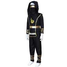 Kids Black & Gold Full Set Cosplay Outfit, Including Mask, Belt, Top, Pants, Boys' Holiday Performance Costume - Multicolor - View 5