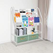 SENDERPICK Large BookcaseLarge Capacity Books Toys Organizer Modern Bookshelf - 白色 - 查看 7