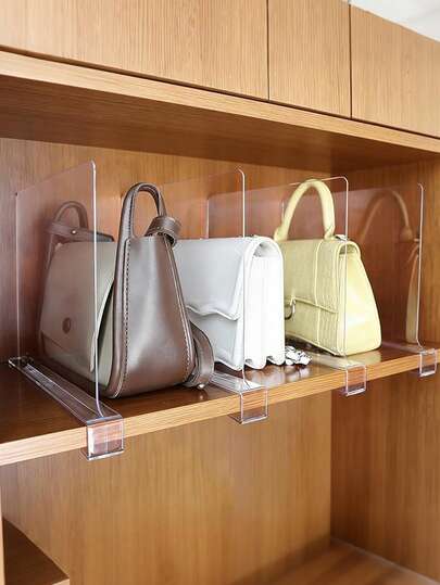 6件套/4/2/1亚克力透明衣物分隔板，橱柜隔板，抽屉分隔板，衣物收纳隔层，卧室衣柜，衣柜衣物，手提包收纳隔层，适用于卧室、衣柜、办公桌、厨房橱柜等。